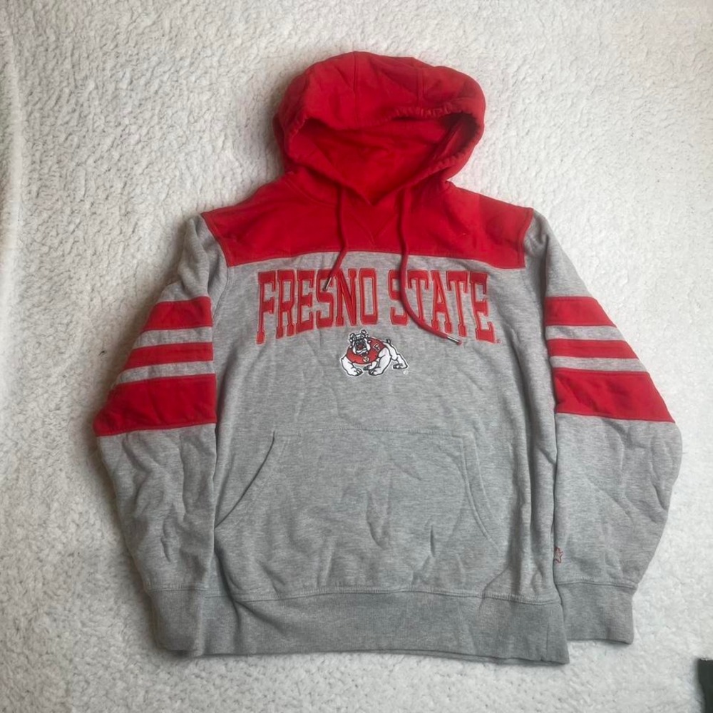 Starter Fresno state men's embroidered red and grey‎ hoodie collegiate xxl